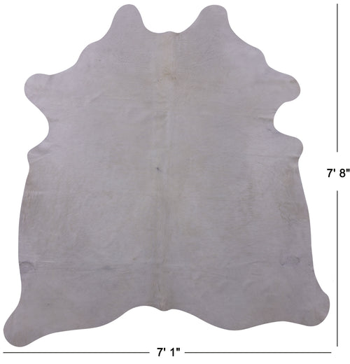 White Natural Cowhide Rug - XX-Large 7' 8