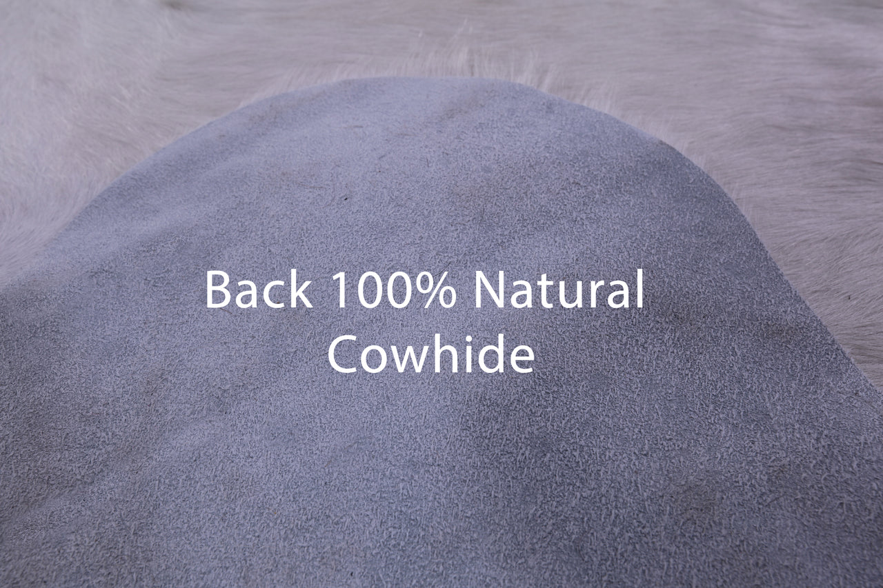 White Natural Cowhide Rug - XX-Large 8' 0"H x 7' 3"W