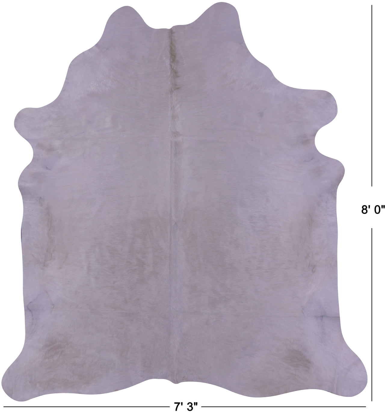 White Natural Cowhide Rug - XX-Large 8' 0"H x 7' 3"W