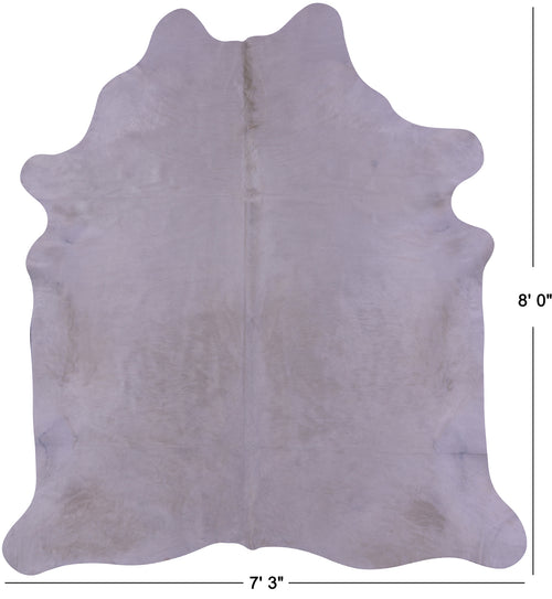 White Natural Cowhide Rug - XX-Large 8' 0
