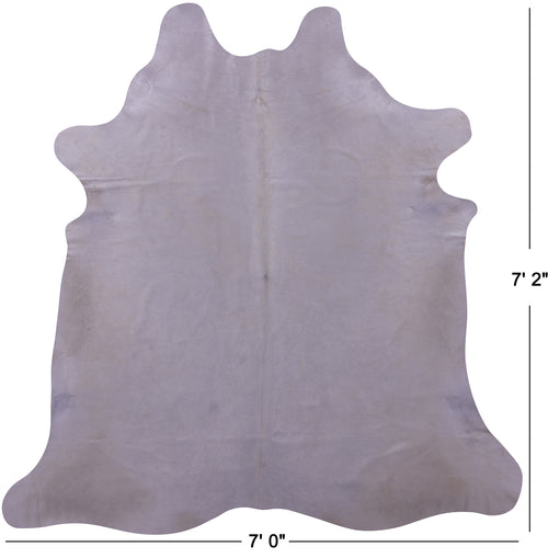White Natural Cowhide Rug - X-Large 7' 2