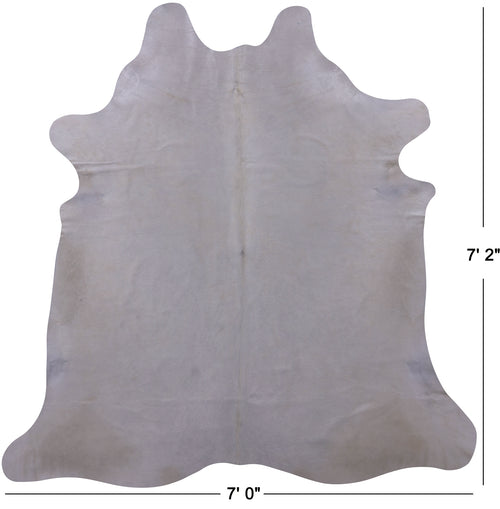 White Natural Cowhide Rug - X-Large 7' 2