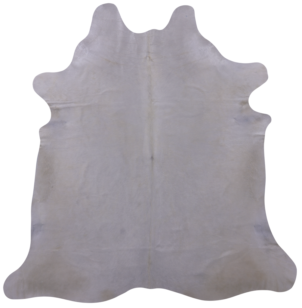 White Natural Cowhide Rug - X-Large 7' 2"H x 7' 0"W