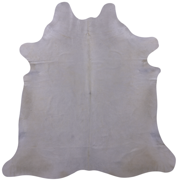 White Natural Cowhide Rug - X-Large 7' 2"H x 7' 0"W