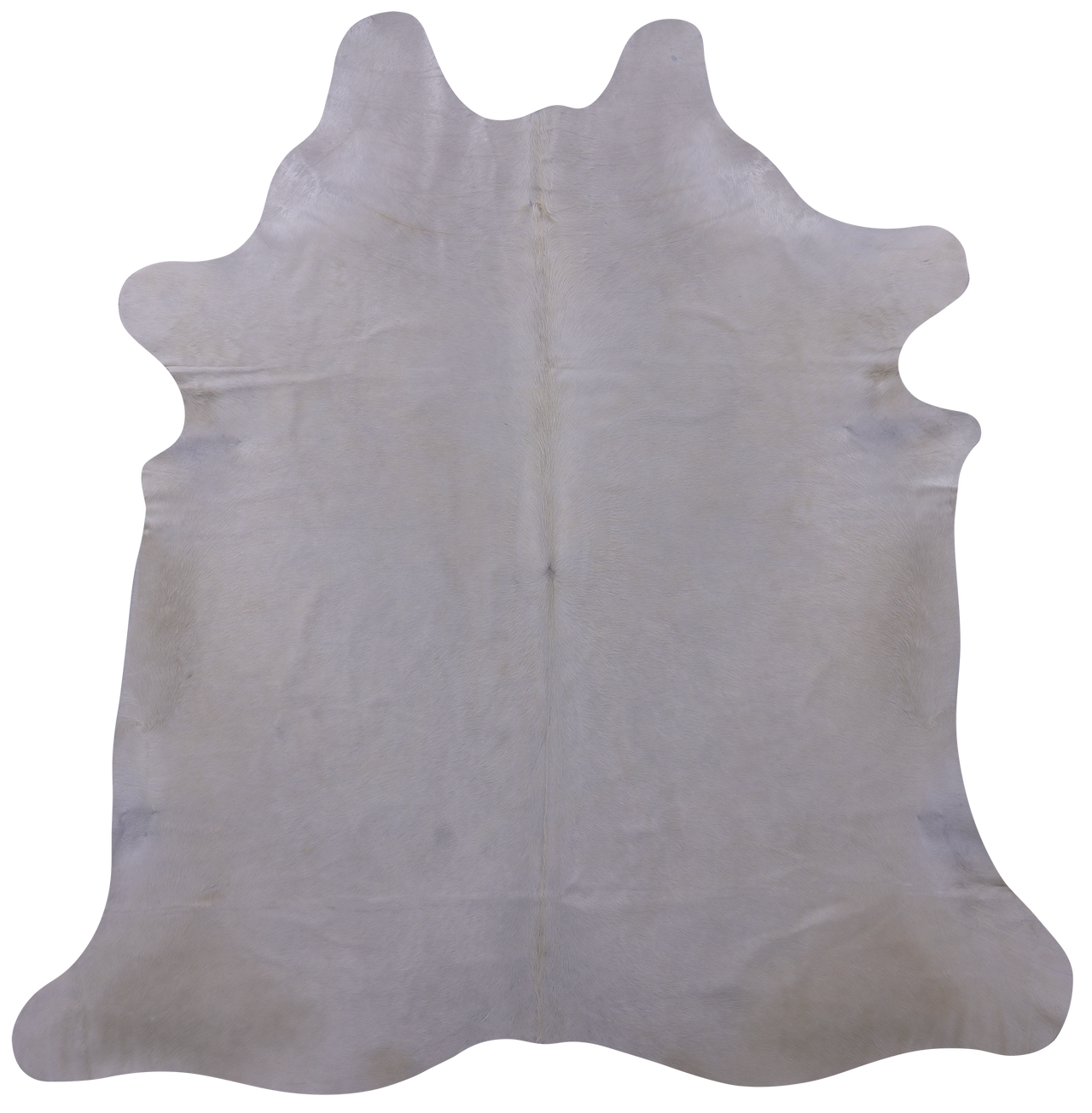 White Natural Cowhide Rug - X-Large 7' 2"H x 7' 0"W