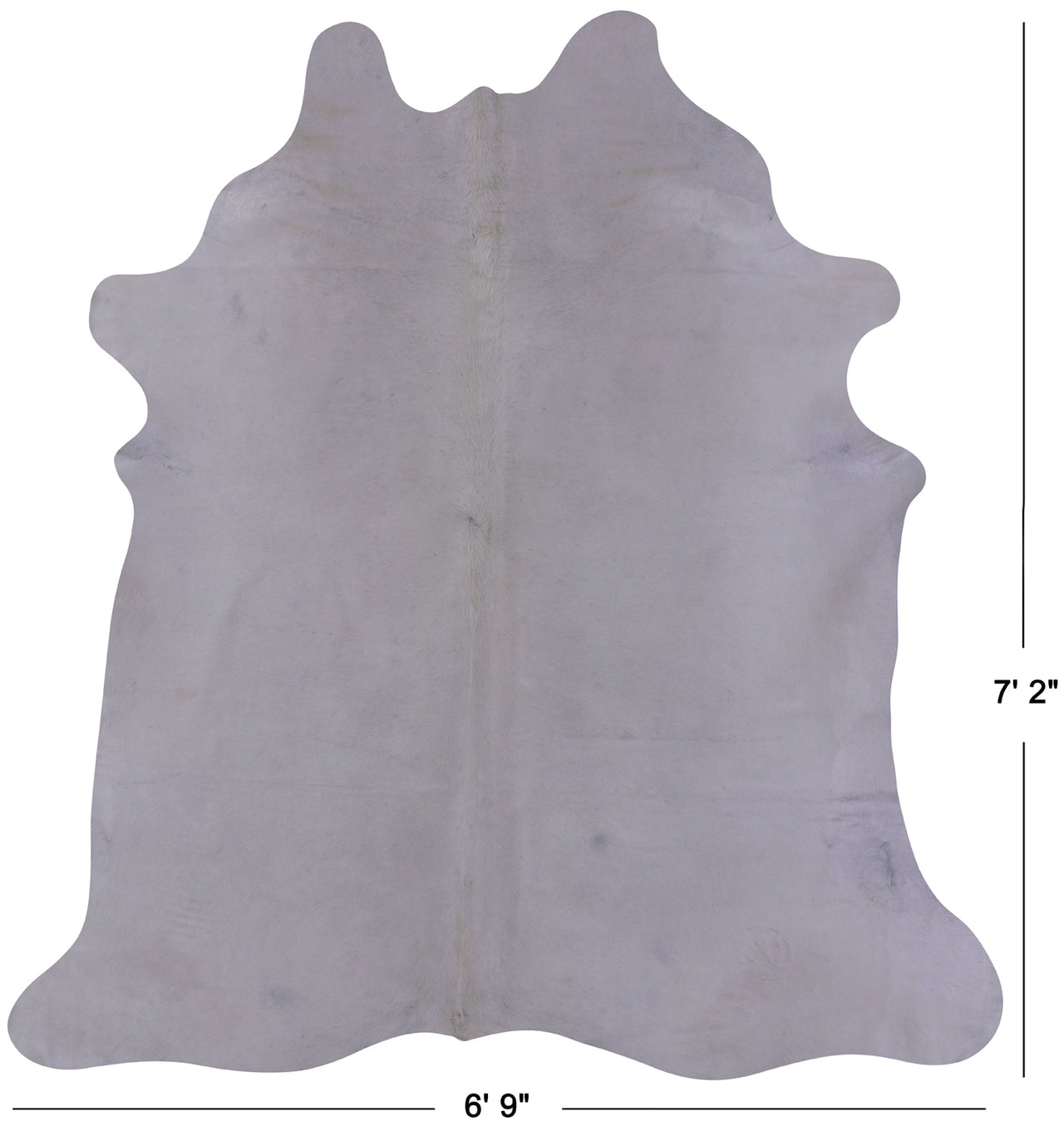 White Natural Cowhide Rug - X-Large 7' 2"H x 6' 9"W