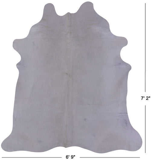 White Natural Cowhide Rug - X-Large 7' 2