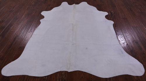 White Natural Cowhide Rug - X-Large 7' 2