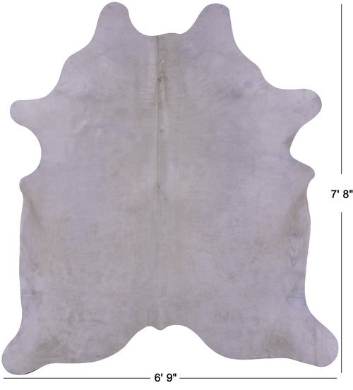 White Natural Cowhide Rug - XX-Large 7' 8