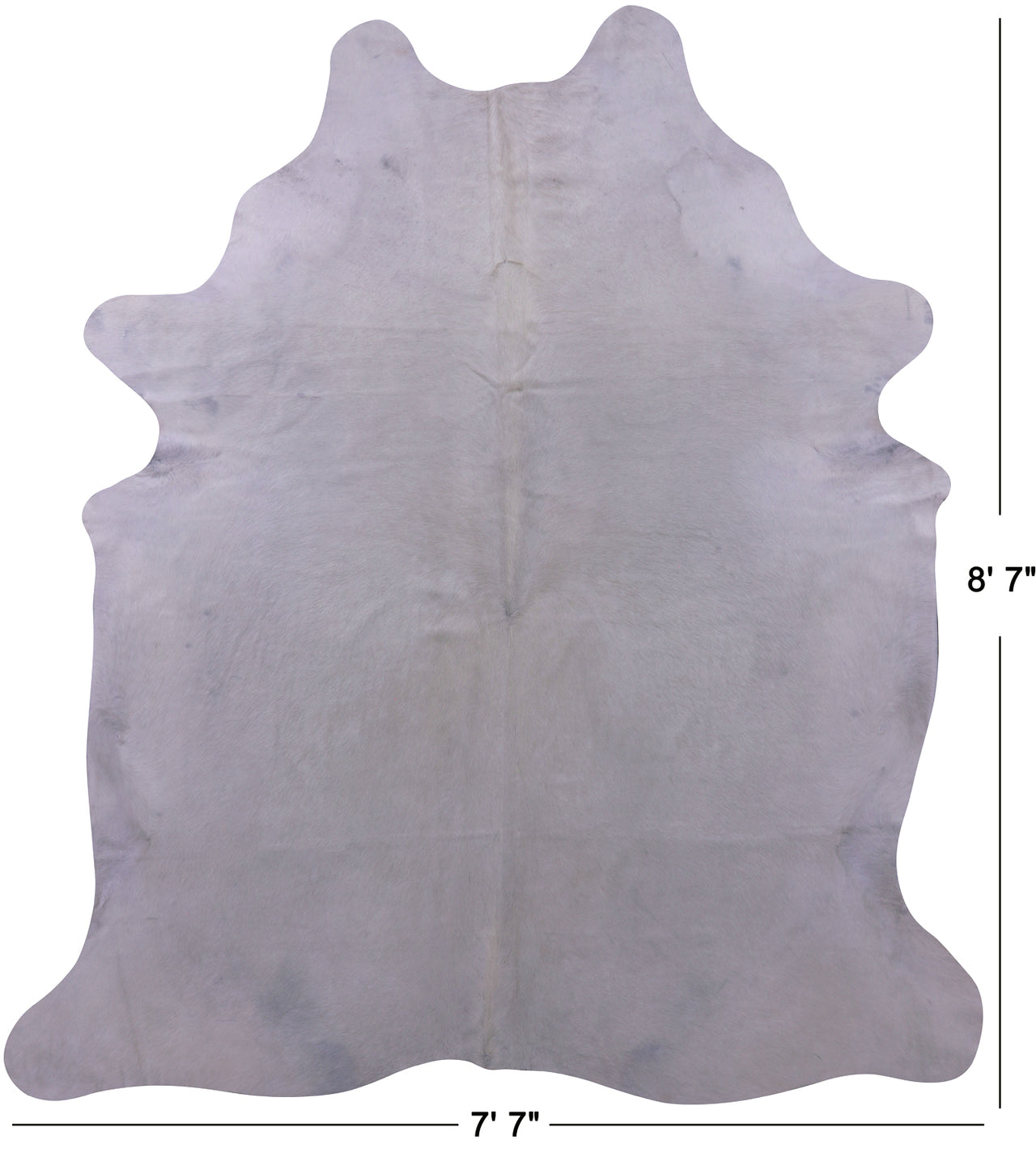 White Natural Cowhide Rug - XX-Large 8' 7"H x 7' 7"W