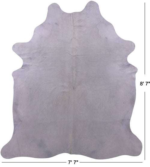 White Natural Cowhide Rug - XX-Large 8' 7