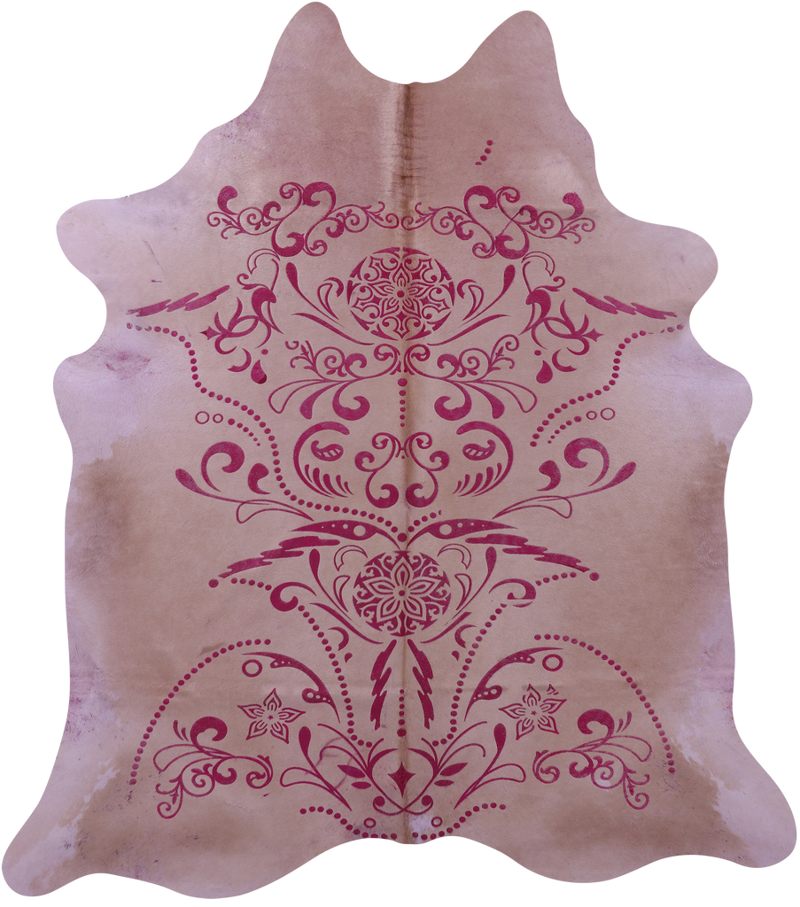 Printed Natural Cowhide Rug - Large 6'10"H x 6'1"W