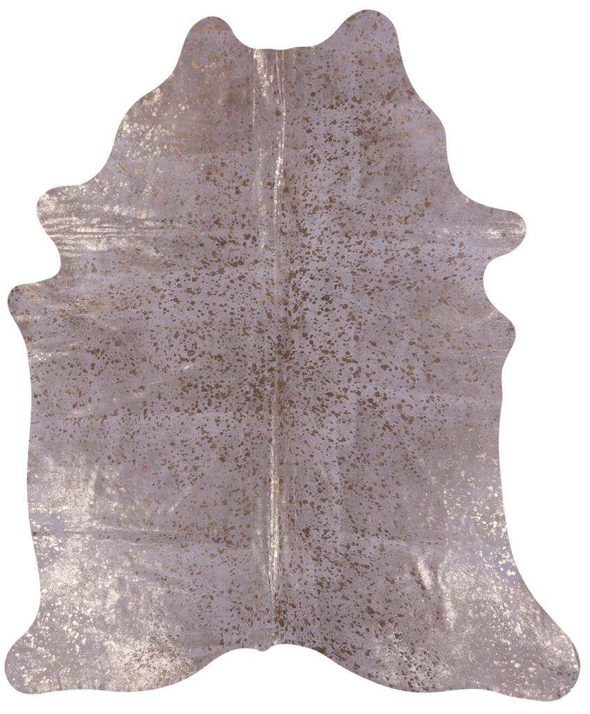 Gold Metallic Natural Cowhide Rug - XX-Large 8'3"H x 6'11"W