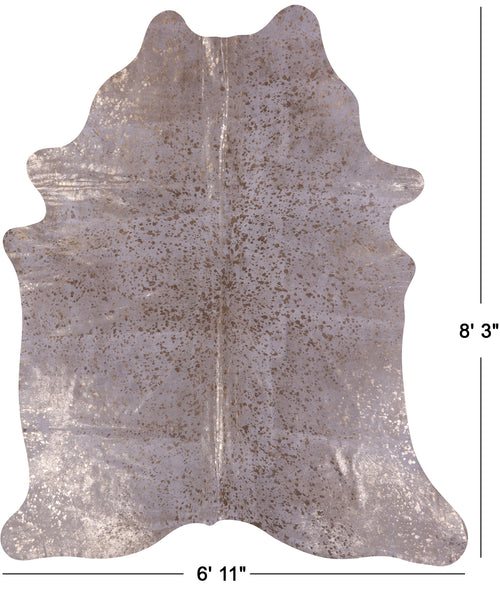 Gold Metallic Natural Cowhide Rug - XX-Large 8'3