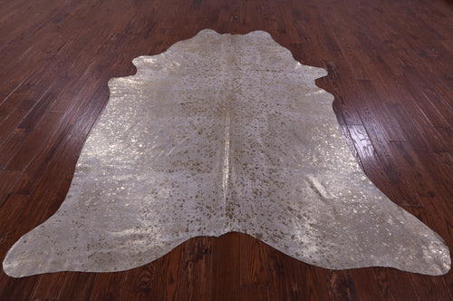 Gold Metallic Natural Cowhide Rug - XX-Large 8'3