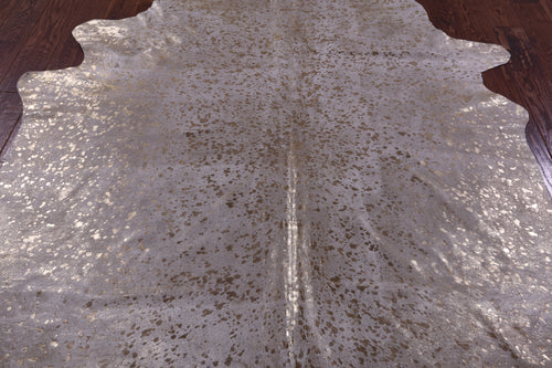 Gold Metallic Natural Cowhide Rug - XX-Large 8'3