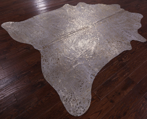 Gold Metallic Natural Cowhide Rug - XX-Large 8'3