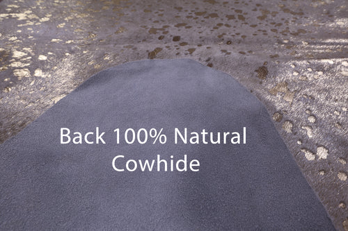 Gold Metallic Natural Cowhide Rug - XX-Large 8'3