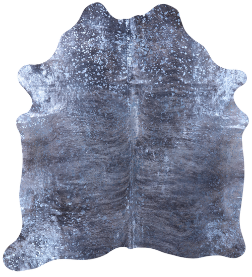 Blue Metallic Natural Cowhide Rug - XX-Large 7'8