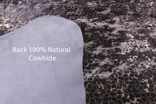Leopard Animal Print Natural Cowhide Rug - X-Large 7'0