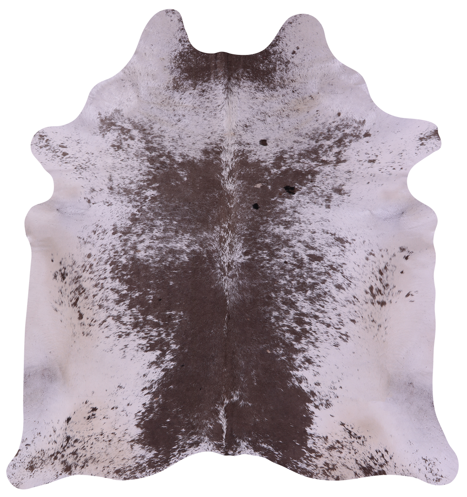 Brown & White Natural Cowhide Rug - XX-Large 7' 8"H x 7' 1"W