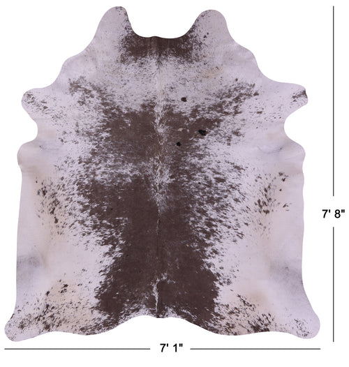 Brown & White Natural Cowhide Rug - XX-Large 7' 8