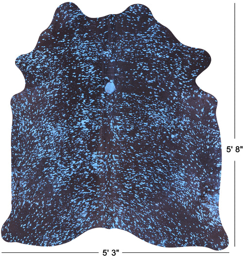 Blue Metallic Natural Cowhide Rug - Medium 5'8