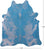 Blue Dyed Natural Cowhide Rug - XX-Large 7'9"H x 7'2"W