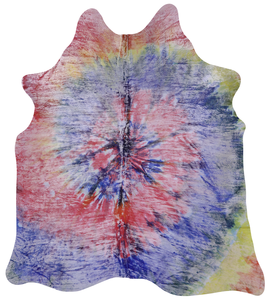 Tie-Dye Natural Cowhide Rug - X-Large 7'6"H x 6'10"W