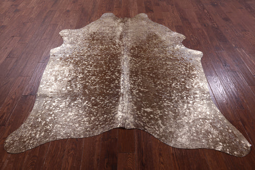Gold Metallic Natural Cowhide Rug - X-Large 7'2
