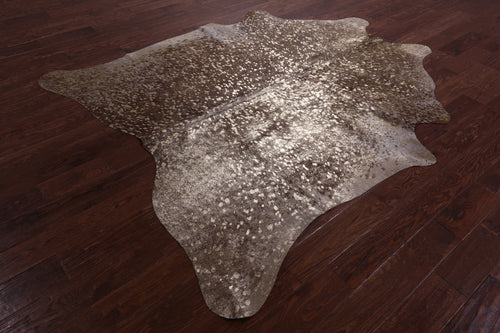 Gold Metallic Natural Cowhide Rug - X-Large 7'2