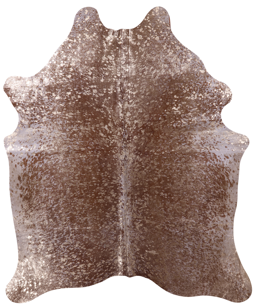 Gold Metallic Natural Cowhide Rug - X-Large 7'2"H x 6'1"W