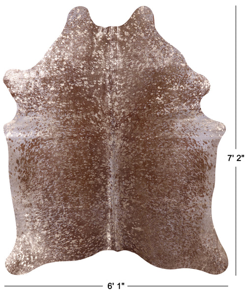 Gold Metallic Natural Cowhide Rug - X-Large 7'2