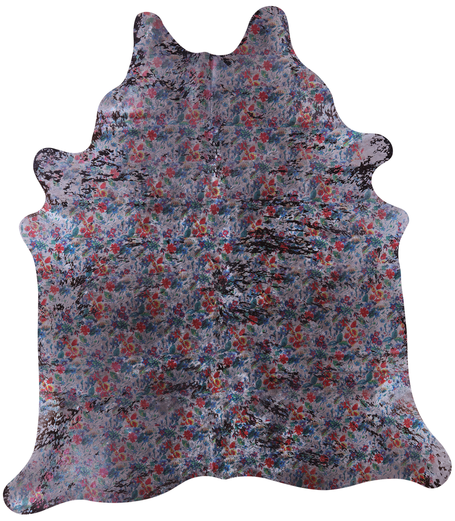Printed Natural Cowhide Rug - X-Large 7'6"H x 6'11"W