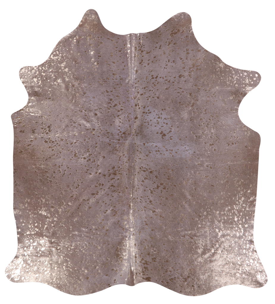 Gold Metallic Natural Cowhide Rug - Large 6'8"H x 6'2"W