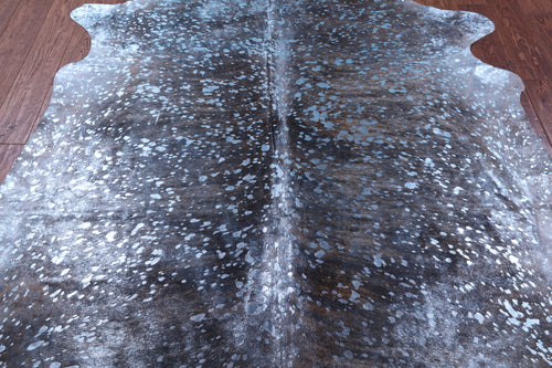 Blue Metallic Natural Cowhide Rug - X-Large 7'6