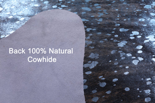 Blue Metallic Natural Cowhide Rug - X-Large 7'6