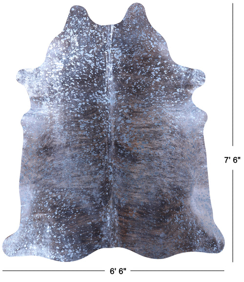 Blue Metallic Natural Cowhide Rug - X-Large 7'6