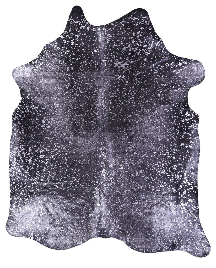 Silver Metallic Natural Cowhide Rug - X-Large 7'6"H x 6'3"W