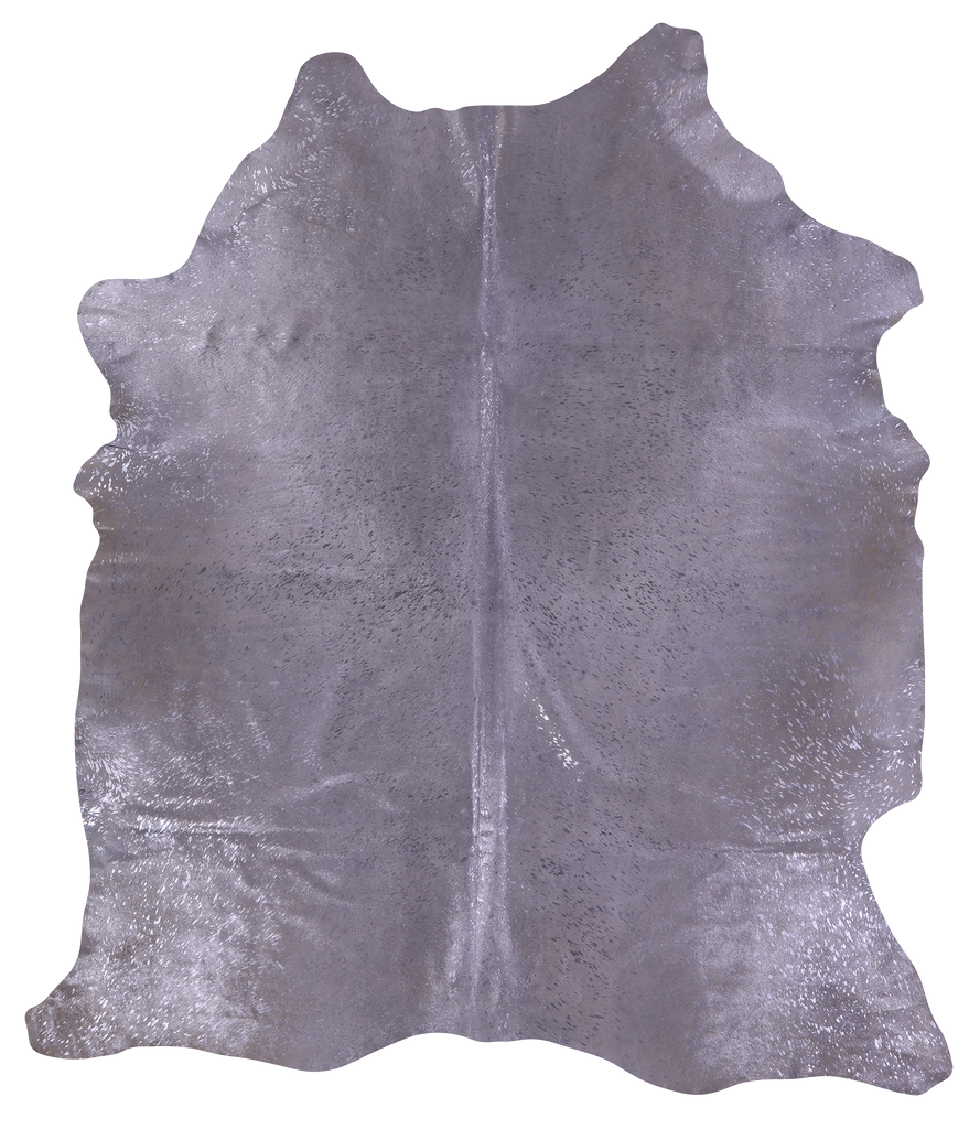 Silver Metallic Natural Cowhide Rug - X-Large 7'6"H x 6'8"W