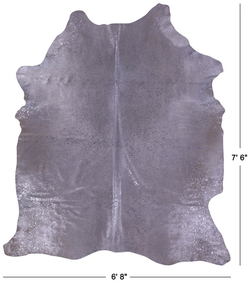 Silver Metallic Natural Cowhide Rug - X-Large 7'6