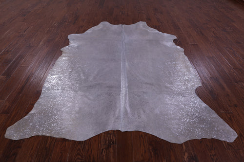 Silver Metallic Natural Cowhide Rug - X-Large 7'6