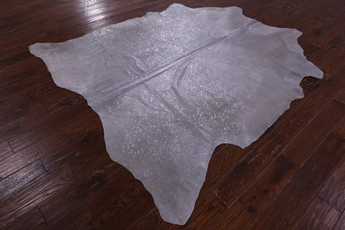 Silver Metallic Natural Cowhide Rug - X-Large 7'6