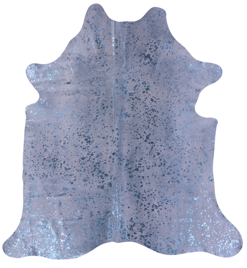 Blue Metallic Natural Cowhide Rug - X-Large 7'6