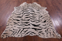 Thumbnail for Tiger Animal Print Natural Cowhide Rug - Large 6'7