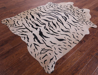 Thumbnail for Tiger Animal Print Natural Cowhide Rug - Large 6'7