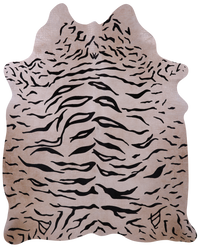 Thumbnail for Tiger Animal Print Natural Cowhide Rug - Large 6'7