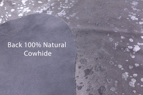 Silver Metallic Natural Cowhide Rug - X-Large 7'6
