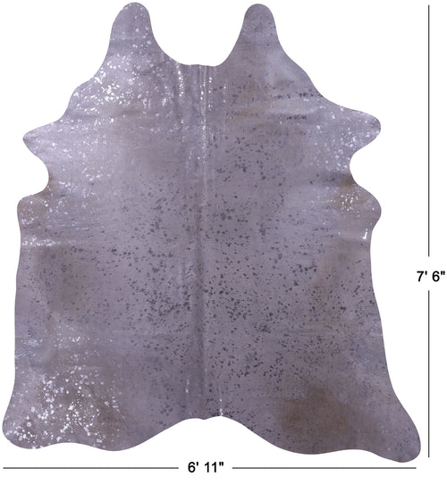 Silver Metallic Natural Cowhide Rug - X-Large 7'6