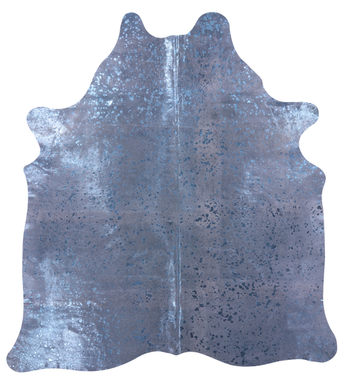 Blue Metallic Natural Cowhide Rug - X-Large 7'4
